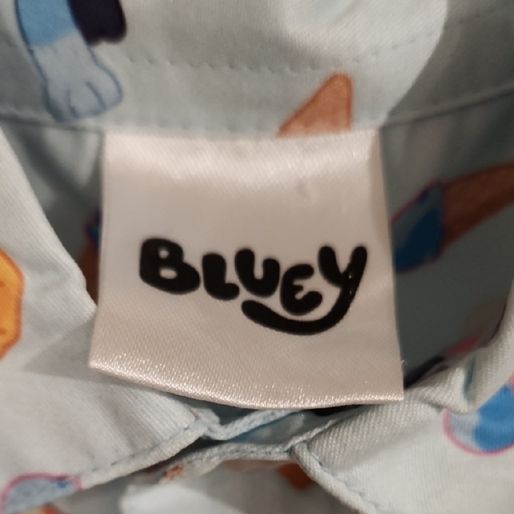 Bluey Button Down Shirt with Cartoon Animal Design. - Picture 4 of 13